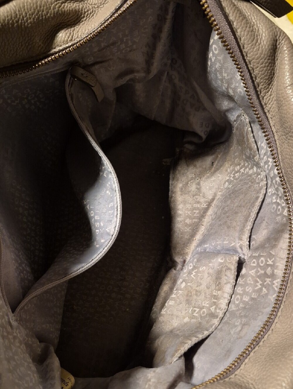 kate spade pebble leather embossed tote in taupe gray - Picture 7 of 9